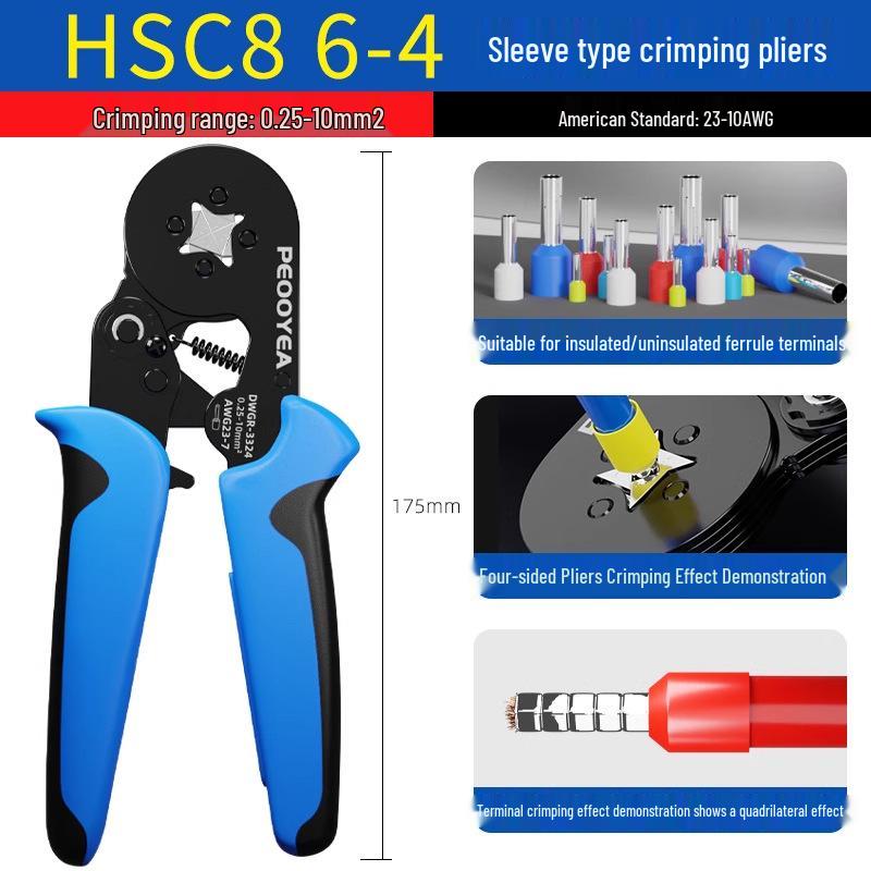 VE-Klemmen-Crimpzangen-Set - HSC8 Hochkohlenstoffstahl Langlebige Elektrikerzangen