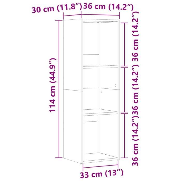 VidaXL Bibliothèque chêne artisanal 36x30x114 cm bois d'ingénierie, bibliothèque, armoire de rangement, support de 855775