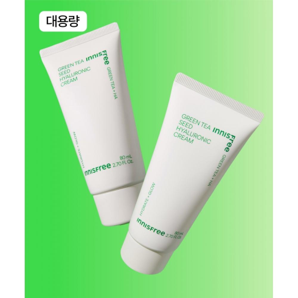

Innisfree [free Gift] Large Capacity Green Tea Seed Hyaluronic Acid Cream 80ml 2 FREE