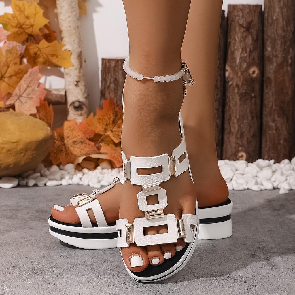 Fashion Plus Size New Fashion Women's Sandals With Lace-Up Wide Sole Soft Sole Roman Vintage Style Beach Shoes Wholesale