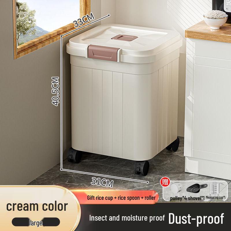 Food Grade Sealed Rice Storage Box - Insect & Moisture-Proof, Large Capacity for Grains & Cereal