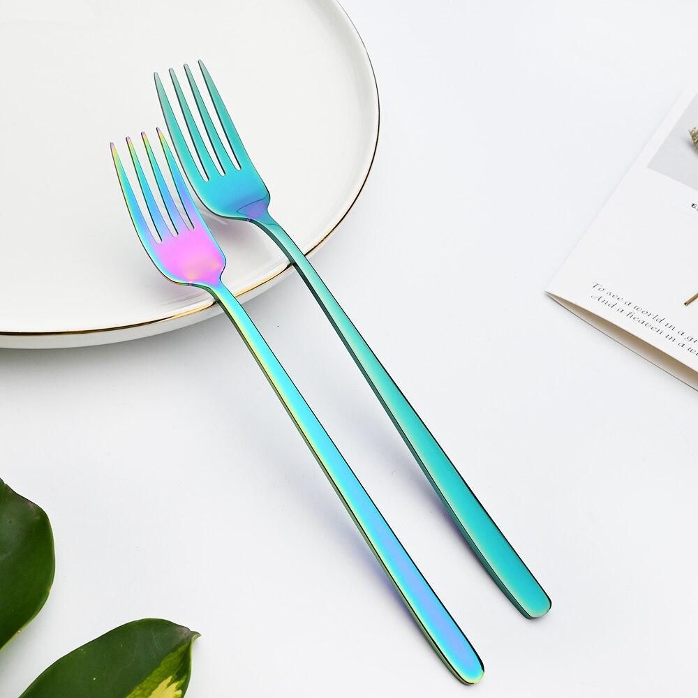 Sada jídelního nádobí 7ks 18/10 nerezové příbory Černá sada nádobí Nůž Dezert Vidličky Lžíce Sada příborů bezpečné pro potraviny