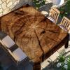 1pc Rustic Wooden Print Tablecloth - Rectangular Polyester Table Cover with Sunlit Tree Design, Machine-Made Woven, Ideal for Home, TV Stand, Coffee T