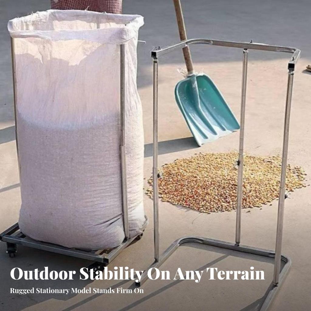 Freestanding Bag Stand Rack | Adjustable Sack Holder, Rust-Resistant, Metal