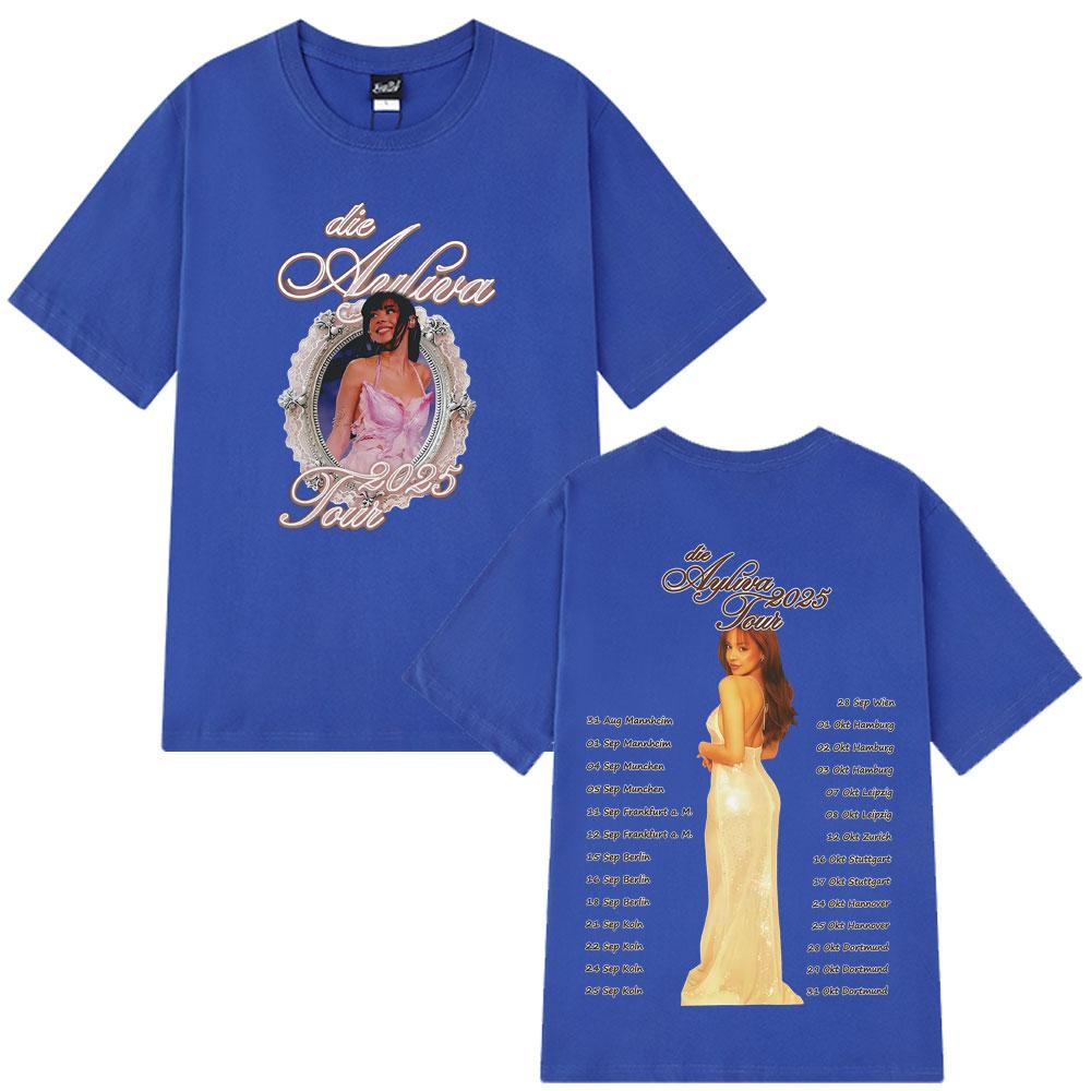 2025 Summer Die Ayliva Tour Hot Sale 100 Pure Cotton Printed Unisex Women Streetwear Aesthetic Harajuku Leisure Tshirts Y2k