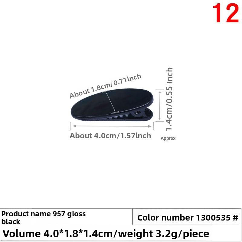 Oval Duckbill Clip Transparent Candy-colored Hair Clip Handcrafted Hair Accessory Made of Cream Glue