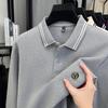 Cotton Luxury Quality Men's Polo Shirt Lapel Long Sleeve T-Shirt Autumn Print Breathable Fashion Business Trend Menswear