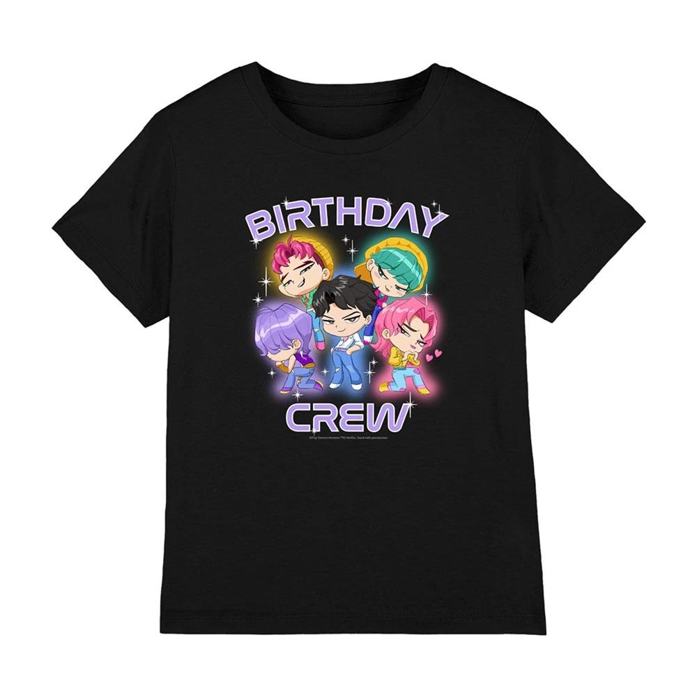 

K-Pop Demon Hunters Saja Boys Birthday Crew Group Kids T-shirt, Black 160
