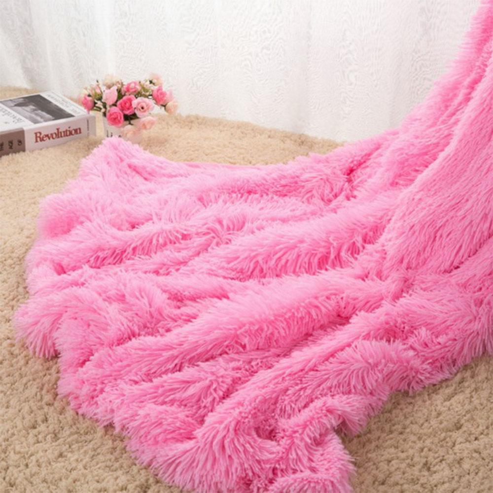 Super Soft Long Shaggy Fuzzy Fur Faux Fur Warm Elegant Cozy With Fluffy Sherpa Throw Blanket