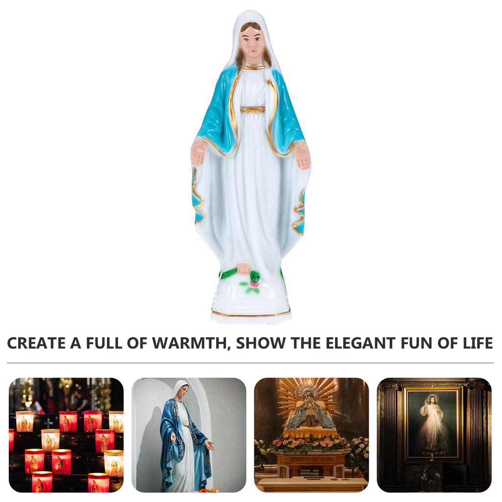 Vintage Home Decor Mary Statue Catholic Lady Grace Religious Figure Holy Decoration