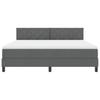 Boxspring Bed with Headboard Dark Grey 180 X 200 Cm Fabric