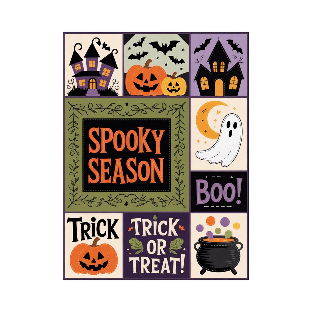 Halloween Print Pumpkin Castle Blanket Flannel Blanket Throw Blanket