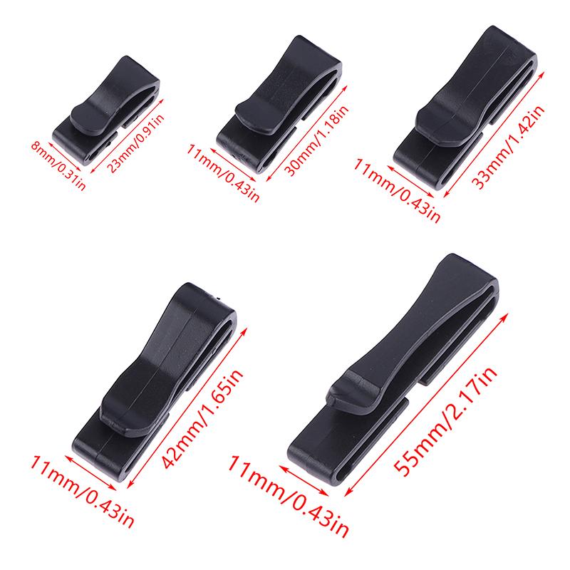10Pcs/Pack Quick Slip Keeper Buckle End Clip Slider Black For Camping Hiking Backpack Adjusting Strap Webbing 20-51Mm