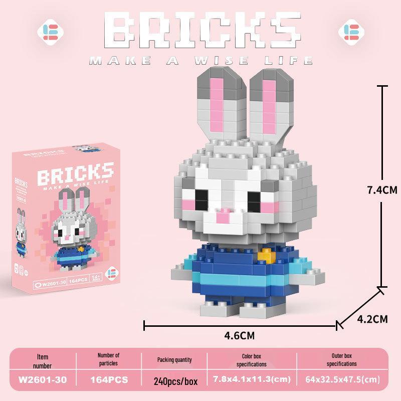 Children's Cartoon Building Blocks Set - Micro-Particle Assembly Girl Toy Gift