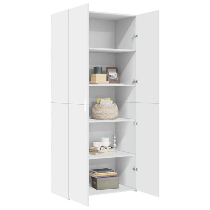 VidaXL Highboard White 80x42.5x185 Cm Engineered Wood, Sideboard, Storage Cabinet, Side Panel, Cabinet, Wardrobe 3281434