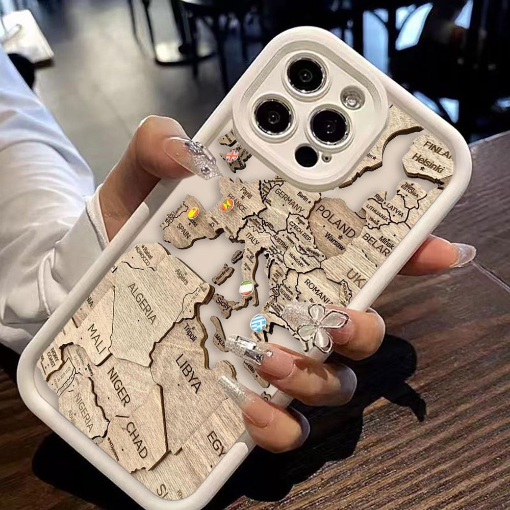 Planes World Map Travel Phone Case For Iphone Apple 17 AIR 16 16E 11 12 13 14 15 XR Plus Pro Max Silicone Case Funda Shell Cover