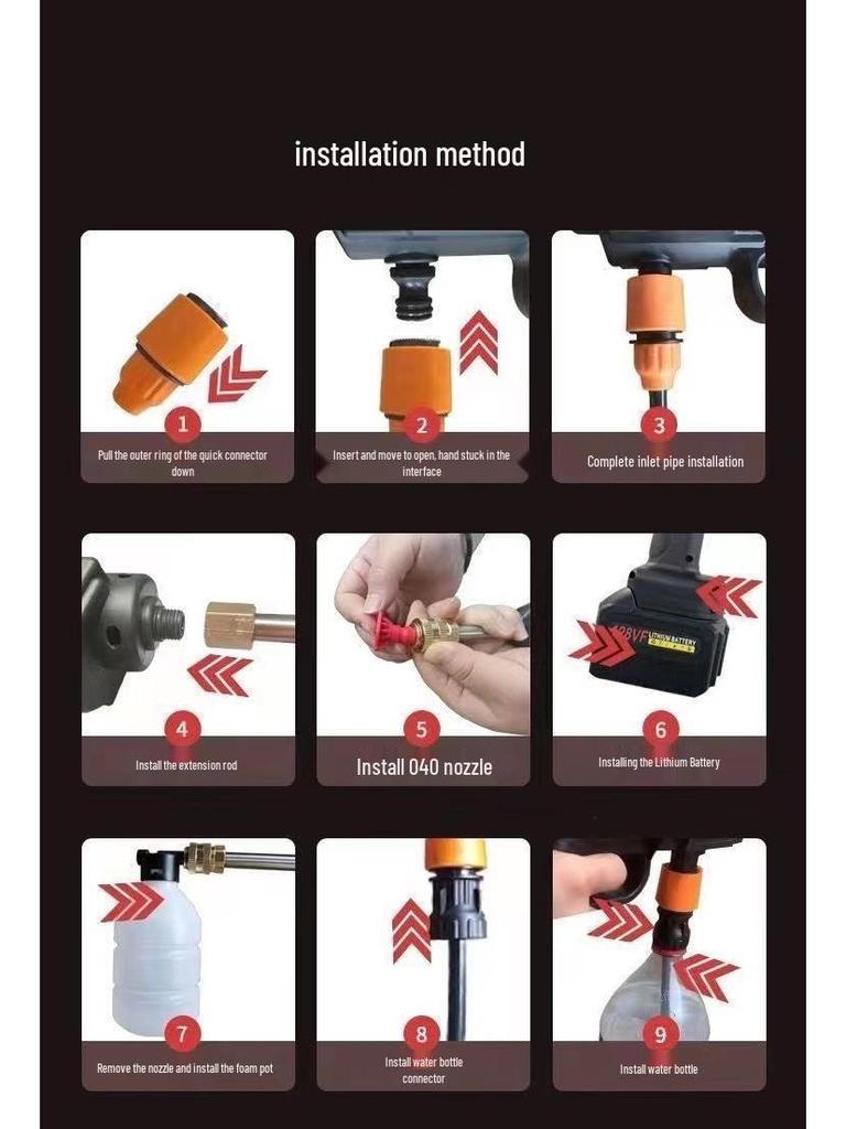 Cordless High-Pressure Portable Car Washer - Lithium Battery Powered Cleaning Tool