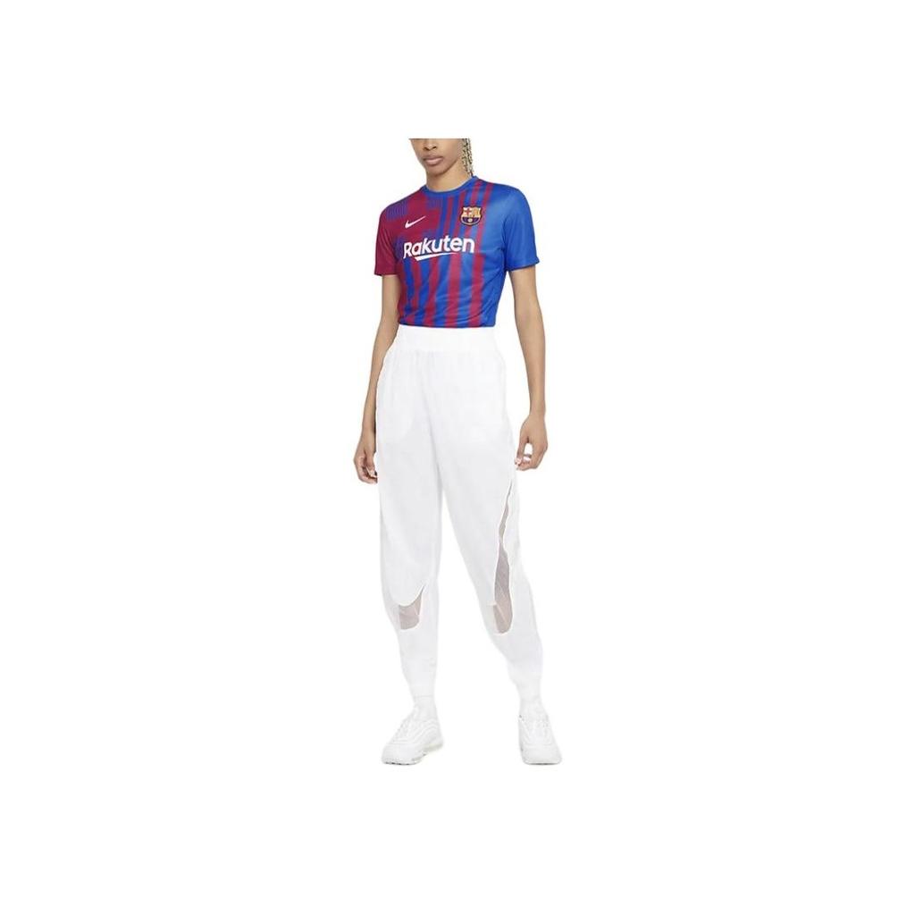 Nike Fan Edition 21-22 Season Barcelona Home Logo Quick-Dry Short Sleeve Jersey Women Jersey Blue CV8182-428