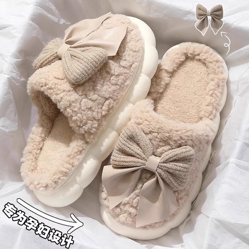 Cotton slippers women's winter new indoor home thick bottom non-slip warm plush slippers women