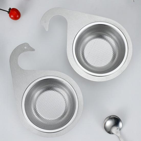 Sink Swan Strainer Basket Stainless Steel Kitchen Faucet Drain Basket Sink Food Waste Strainer for Draining Vegetable Washing
