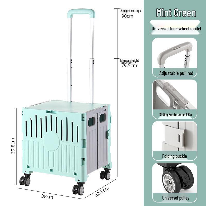 Portable Stair-Climbing Trolley: Folding Cart for Groceries, Camping, and Outdoor Use