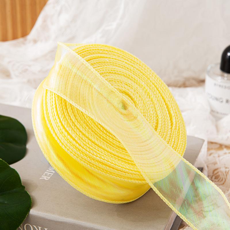 4cm x 10 Yards Iridescent Fishtail Yarn Ribbon, Polyester Lace Tulle for Floral Art & Baking.