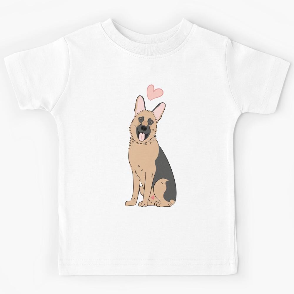 LOVE German Shepherd - Black and Tan 4 Kids T-Shirt 120