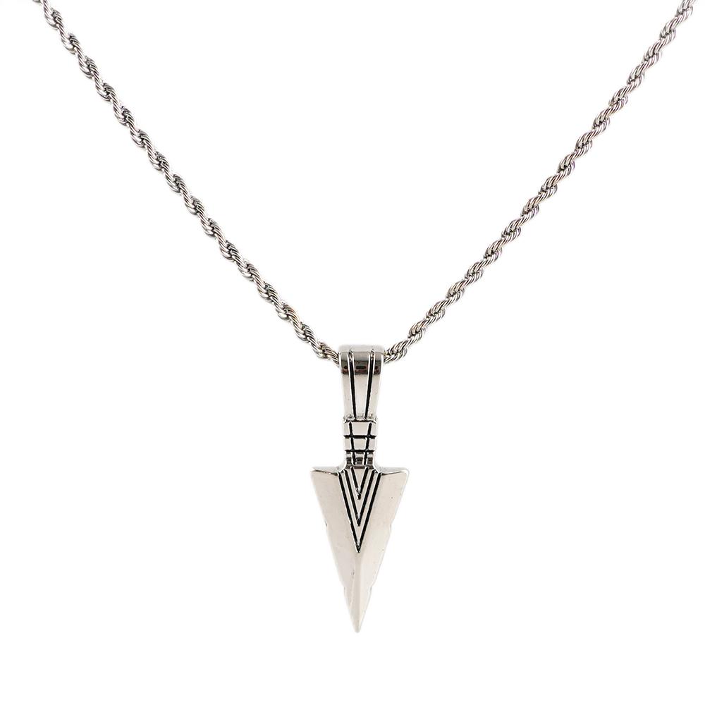 

Men s Design Matte Black Long Necklace with Arrow Pendant Jewelry Chain Punk Rock Christmas Halloween Neck Chain For Men Women