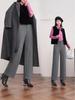 2025 Autumn/Winter High Waist Tencel Wool Cigarette Pants: Slimming Loose-Fit Drape for Versatile Casual Wear