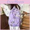 Labubu Cartoon Womens Nylon Backpack With Computer Sleeve Ergonomic Design For Daily Use