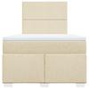 Box Spring Bed with Mattress Cream 120x190 cm Fabric