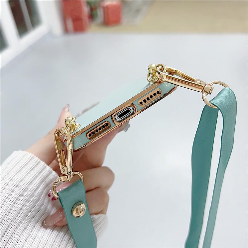 Buy Electroplated Necklace Lanyard Case For iPhone 14 11 12 13 Pro Max