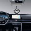 Mandark Bling Heart Car Hanging Accessories, Crystal Rhinestone Vehicle Rear View Mirror Charm Pendant Ornaments, Cute Diamond Auto Interior Hanger