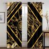 Modern Luxury Black White 2Pcs Window Curtain For Living Room Bedroom Grommet Shading Decor