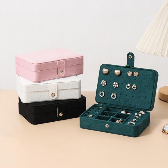 Plush Velvet Jewelry Box Small Travel Jewelry Case Organizer Portable Mini Display Storage Box for Rings Earrings Necklaces