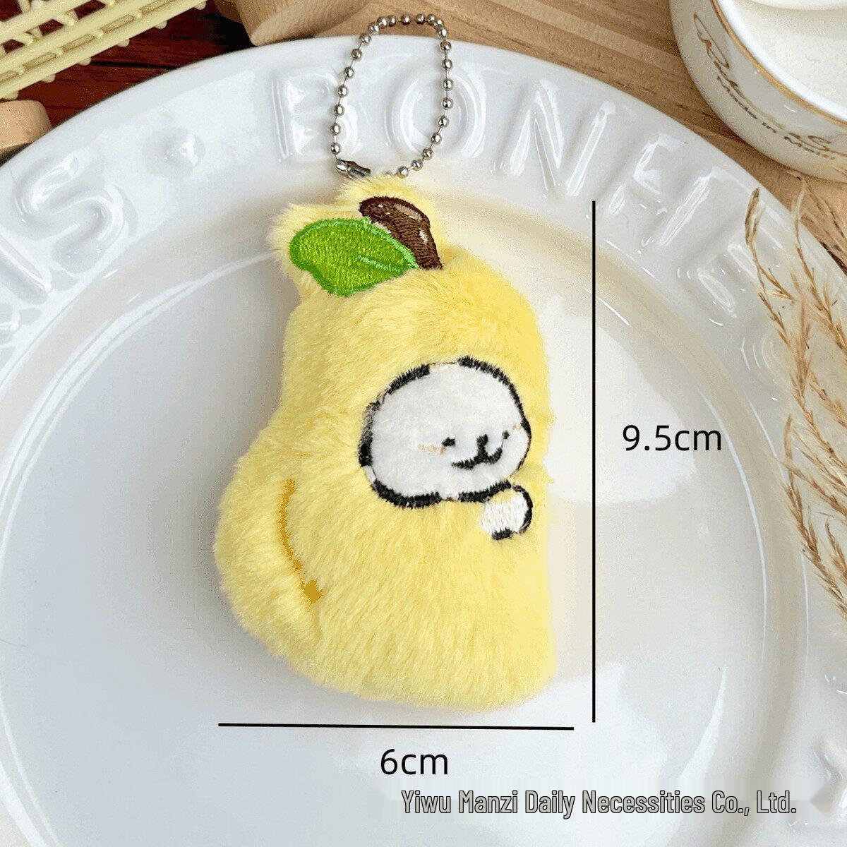 

Pear-Shaped Plush Dog Backpack Keychain with Double Magnetic Buckle