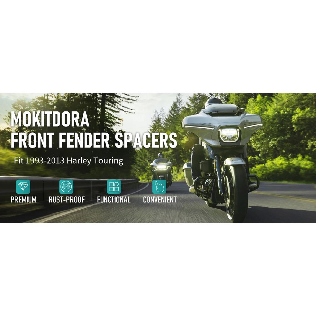 Front Fender Spacer Bracket Relocator Kit for Harley 1993-2013 Touring Road King Road Glide Street Electra Glide 21" Wheel