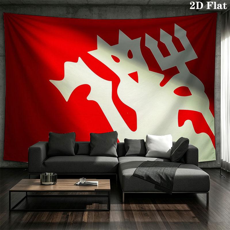 Man Utd Wall tapestry, aesthetic printed fabric blanket, suitable for bedroom, living room, and home decor.
