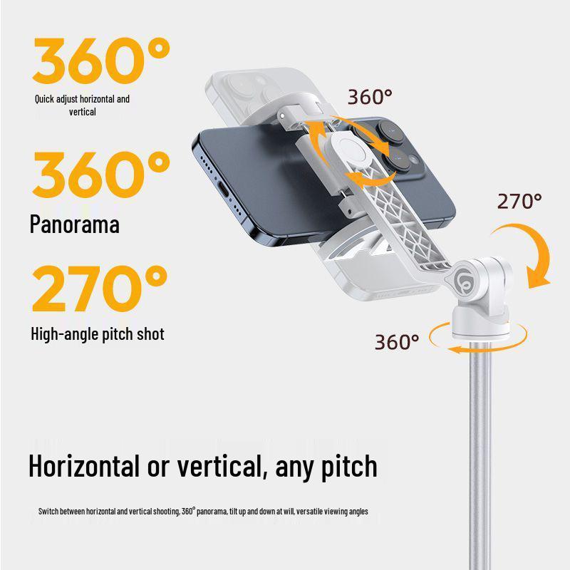 2025 TT88 Multi-Position Phone Stand: Selfie Stick & Desktop Tripod for Horizontal/Vertical Shooting