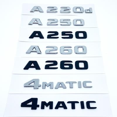 Letras 3D A180 A200 A220 A250 A260 A180d A220d 4Matic Emblema ABS para Maletero de Coche Mercedes Benz Pegatina de Logo Trasero