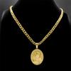Christliches Jesus Medaillon Halskette für Männer Edelstahl Goldfarbe Religiöse Halsketten Schmuck Geschenk für Freund NZZS05