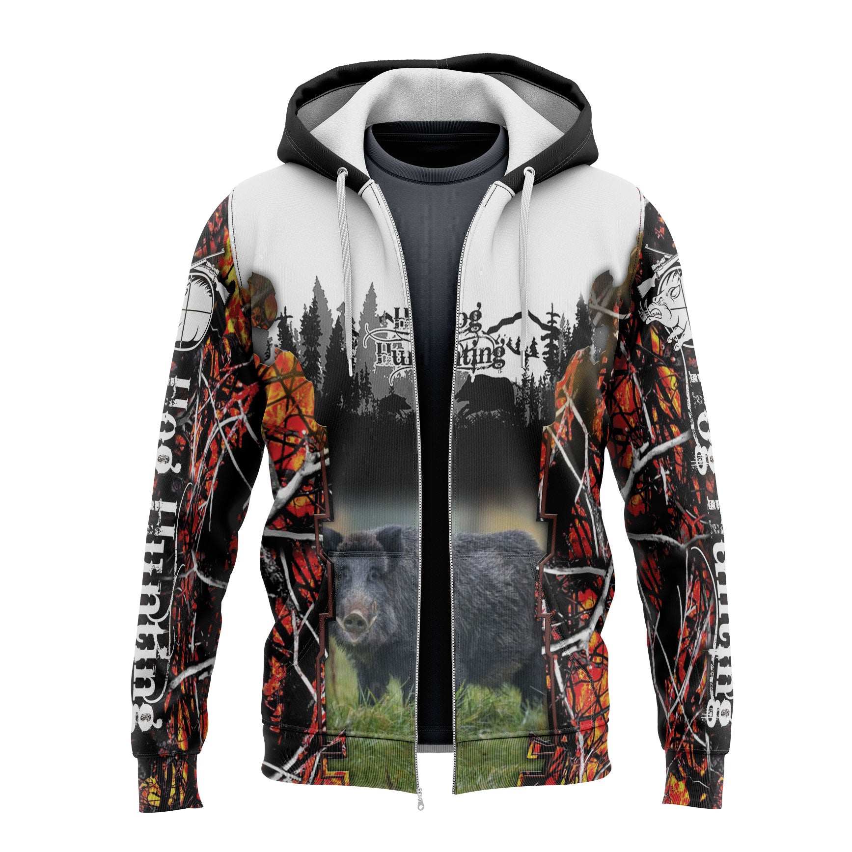 

Новый уличный охотничий кабан, охотничий камуфляж с татуировкой и 3D принтом, мужская толстовка с капюшоном, новая модная уличная одежда, толстовки на молнии, повседневная куртка XL