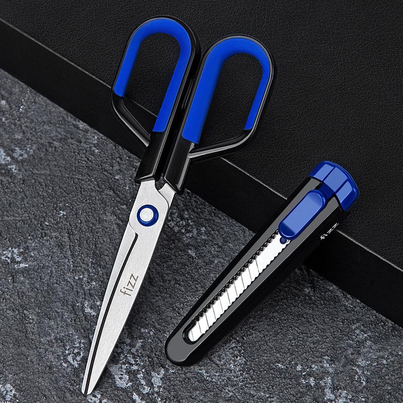 

1Set Integrated Cutter Blade Tape Cutting Anti Adhesive Non Sticky Scissors Multifunctional 2 In 1 Fluoride Coated Sharp Scissor A1