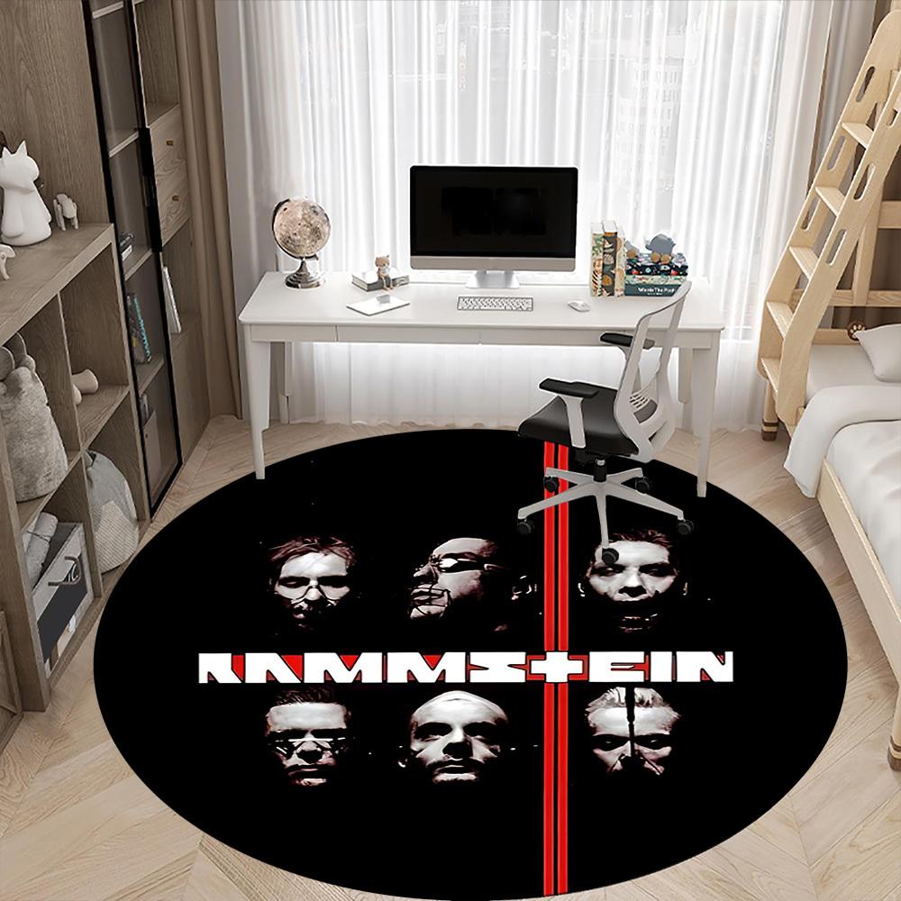 1pc Rammstein Music Office Round Area Rug, Under Office Chairs Bedroom Living Room Home Decor A0926108