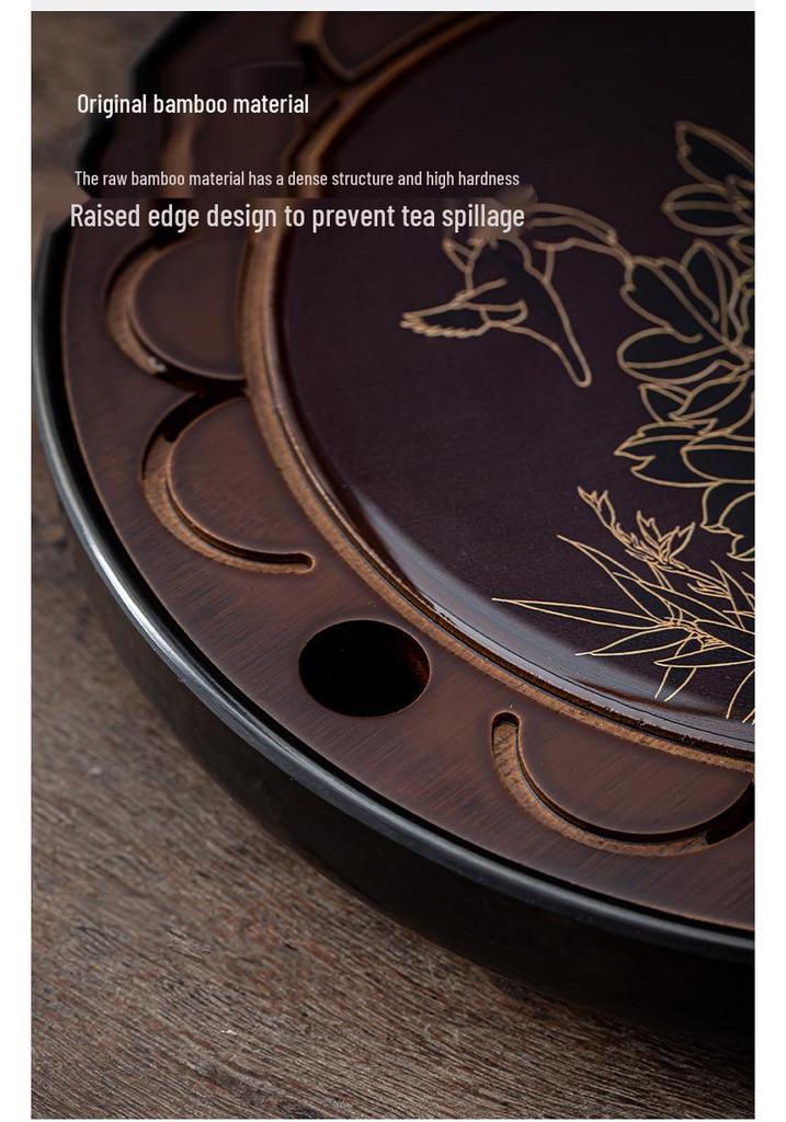 Elegant National Style Tea Tray with Color-Changing Design, Mindful Face Plate, Fast Drainage, and Large Capacity Water Storage