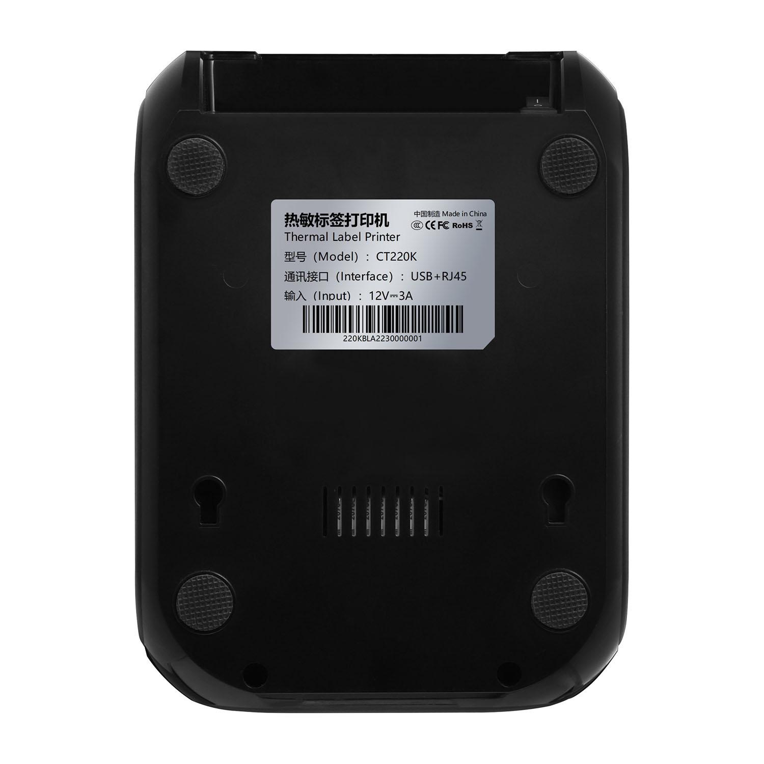 

CT220K Desktop Thermal Printer USB+Bluetooth-compatible Barcode Label Tag Printing Machine EU Plug