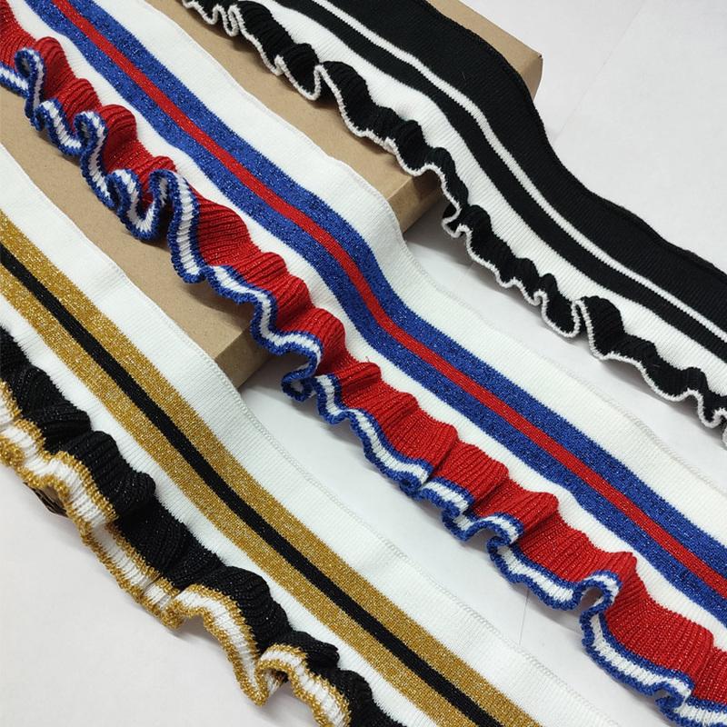 Striped Rib Cuffs Fabric Hoodie Garment Collar Bottom Hem Decor Knit Fungus Webbing Cuffs Clothing Sewing Accessories 40x6cm/pc