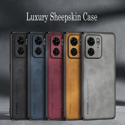 For Moto Edge 40 Neo Luxury Sheepskin Leather Shockproof Silicone Case For Motorola Edge 40 Neo Phone Case Cover Coque