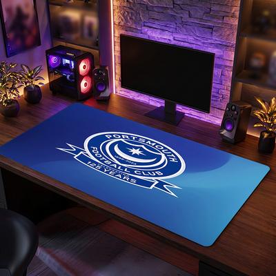 Portsmouth FC Theme Pattern Mouse Pad, Soccer Logo Design XXL Gaming Desk Mat Non-Slip Computer Mouse Pad