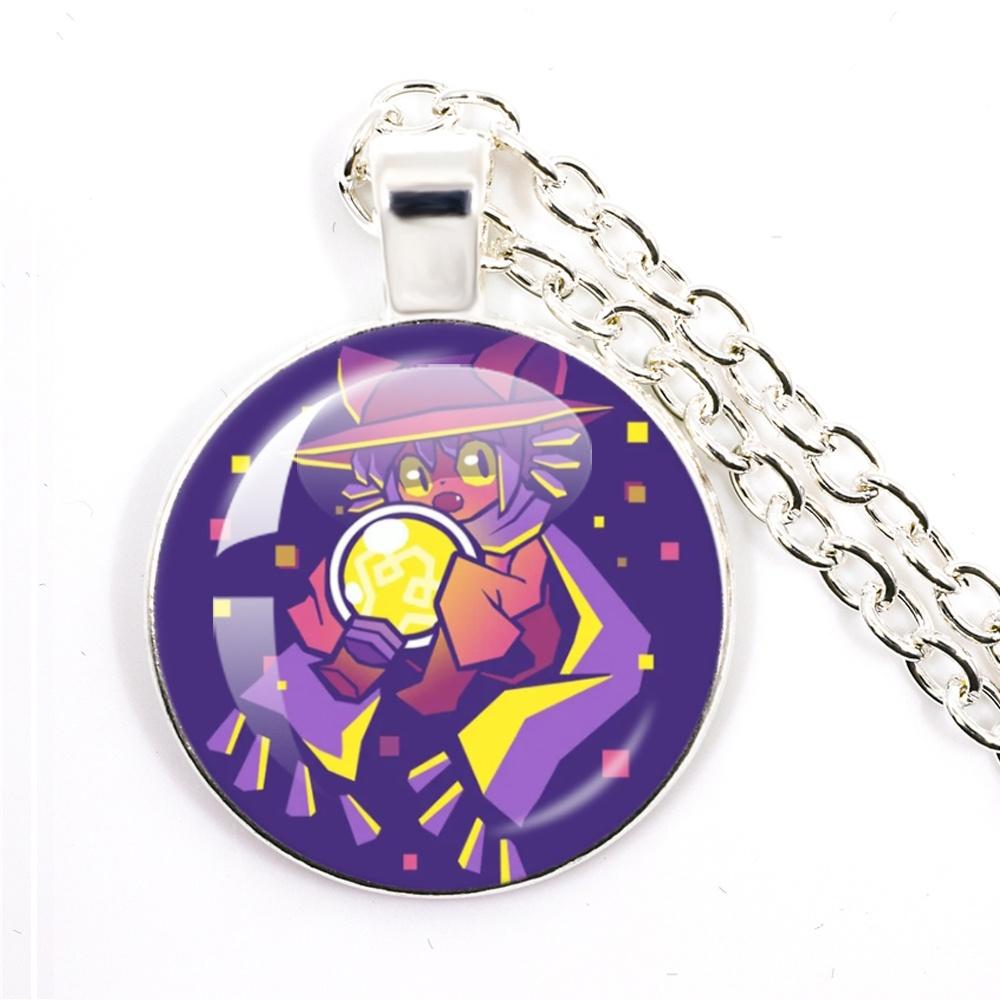 Niko Oneshot Necklace Anime Creative Cartoon Niko Pancakes Glass Cabochon Pendant Necklace Charm Jewelry Gift Jewelry